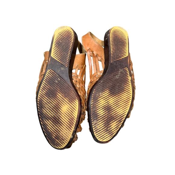 Vintage Easy Times Brown Huarache Sandal Slingback Women's Size 7.5 NARROW - Picture 2 of 3